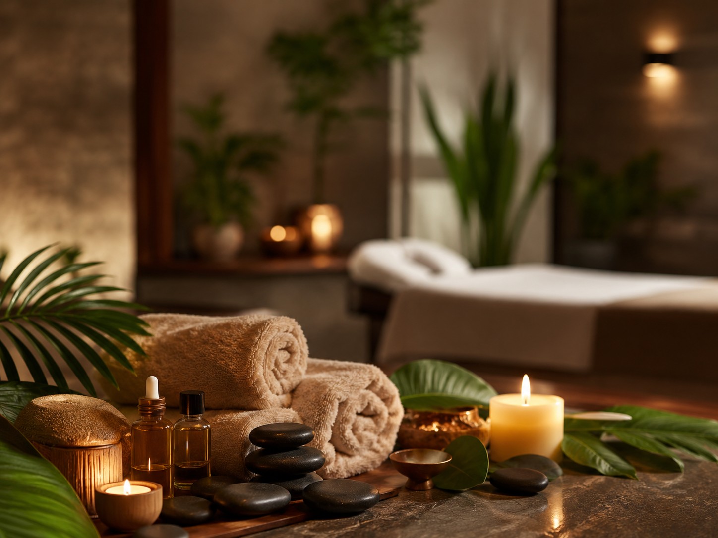 Aromatherapy oils and calming spa products